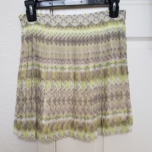 American Eagle accordian ruffled lime yellow skirt